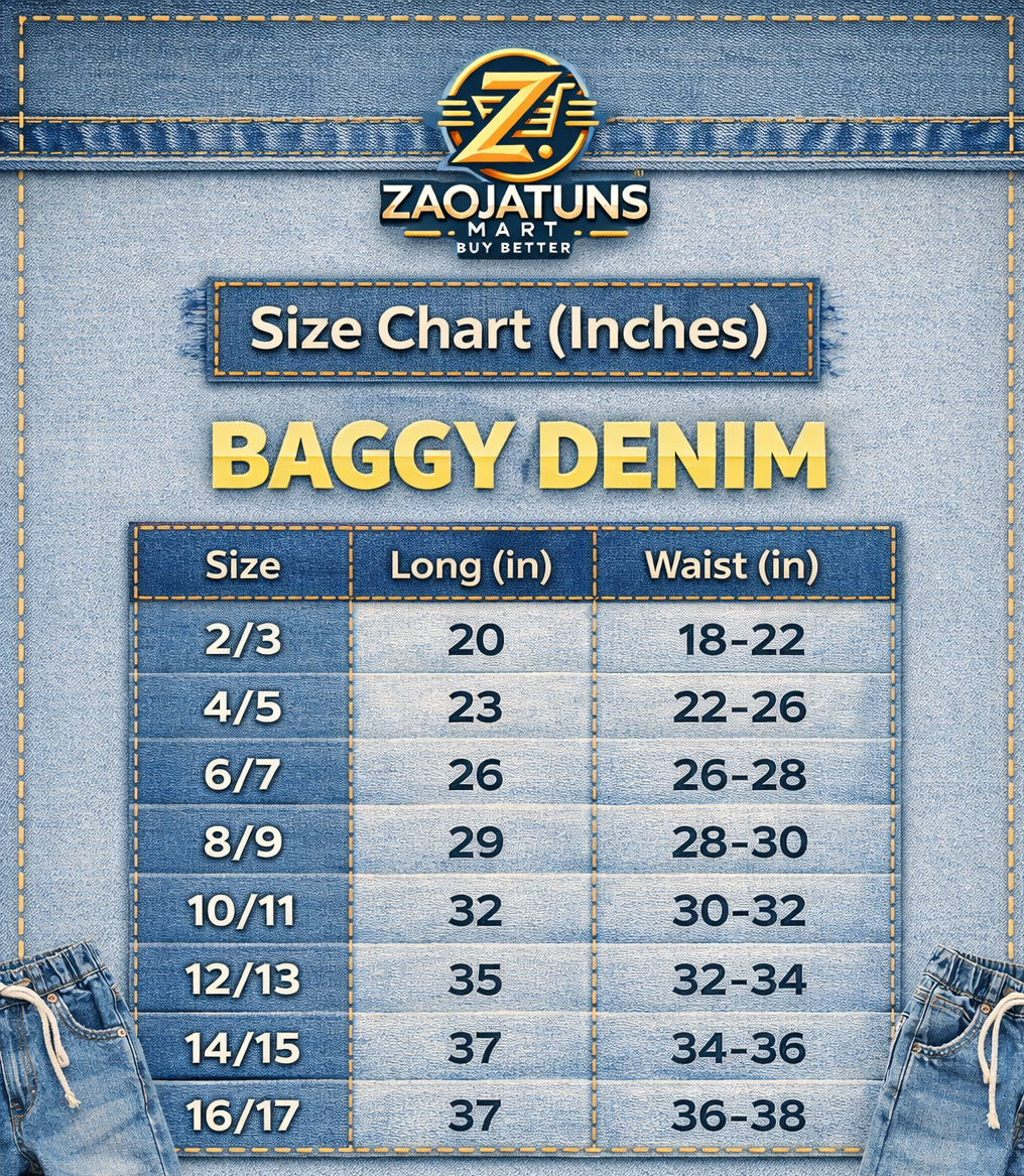 baggy denim size chart zaojatunmart